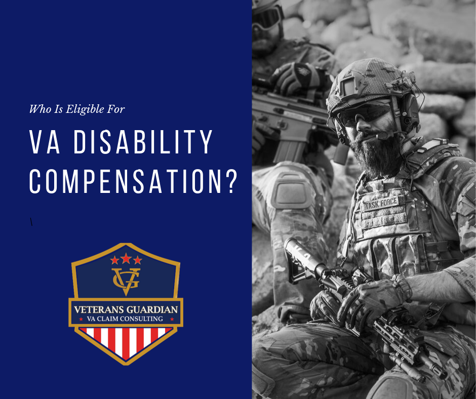 va disability compensation banner with solidier