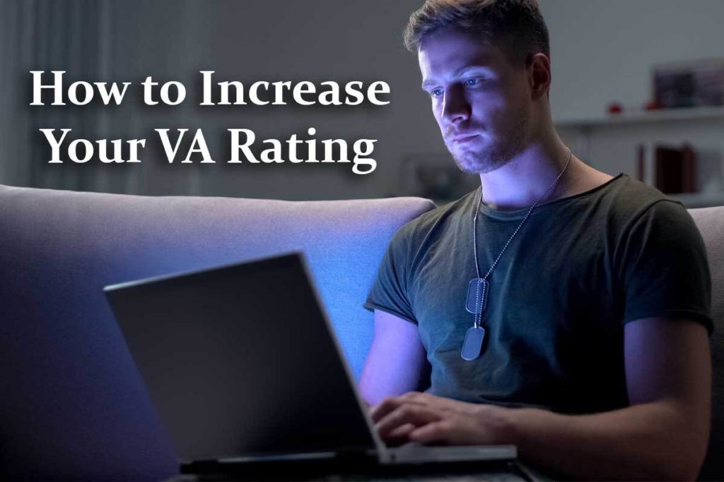 man researching how to increase VA rating