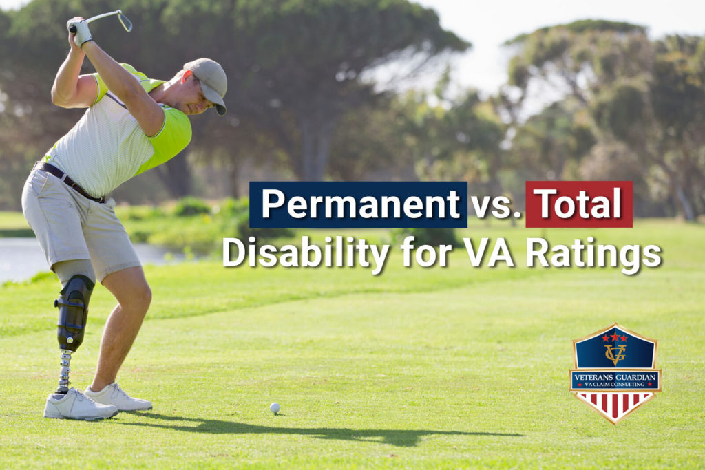 permanent versus total disability for VA ratings